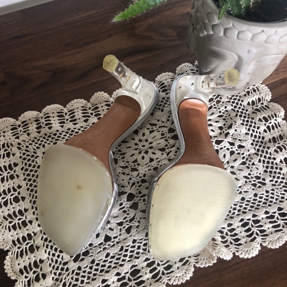 Stuart Weitzman Clear Square Toe Y2K Rhinestone - Picture 9 of 14